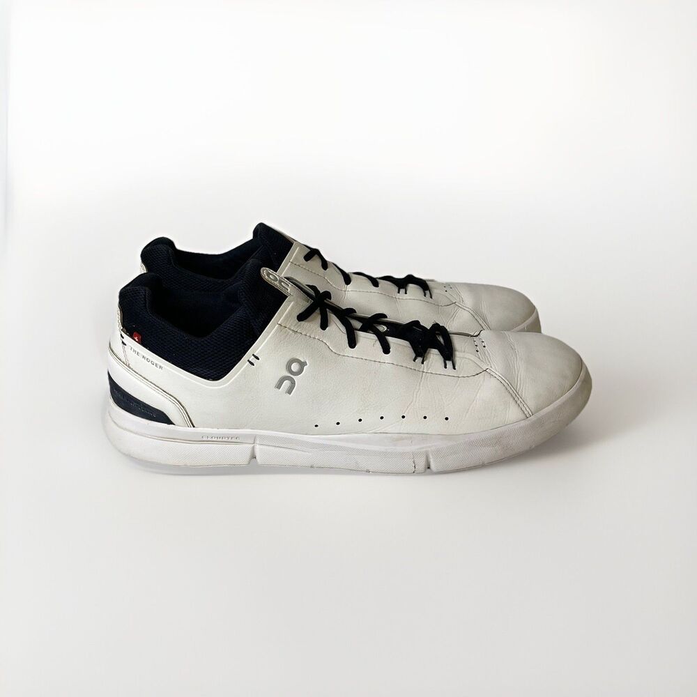 On Cloud The Roger Shoes Mens 14 White Midnight Blue Sneakers Lace Up